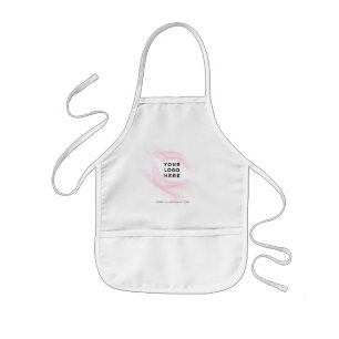 Your Business Logo Here Pink Cotton Candy Branded Kids' Apron
