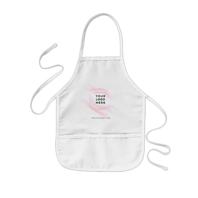 Your Business Logo Here Pink Cotton Candy Branded Kids' Apron (Front)