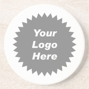 Your business logo here promo sandstone coaster