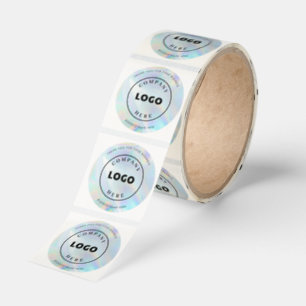 Your Business Logo Holographic Custom Company Classic Round Sticker