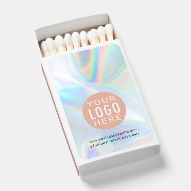 Your Business Logo Holographic Promotional Matchboxes (Front Open)