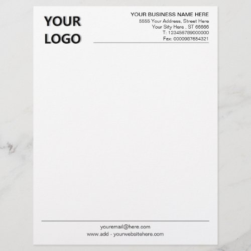 Your Business Logo Info Professional Letterhead