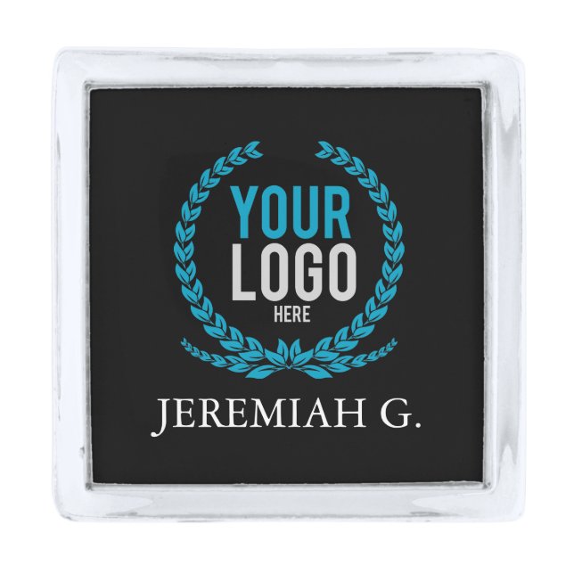 Your Business Logo | Job Title Custom Employee Silver Finish Lapel Pin (Front)