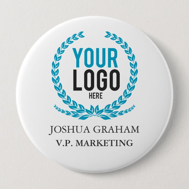 Your Business Logo | Job Title Custom Pinback Button (Front)
