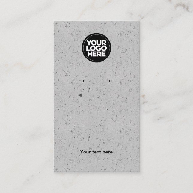 Your Business Logo Kraft Grey Earring Display Card (Front)