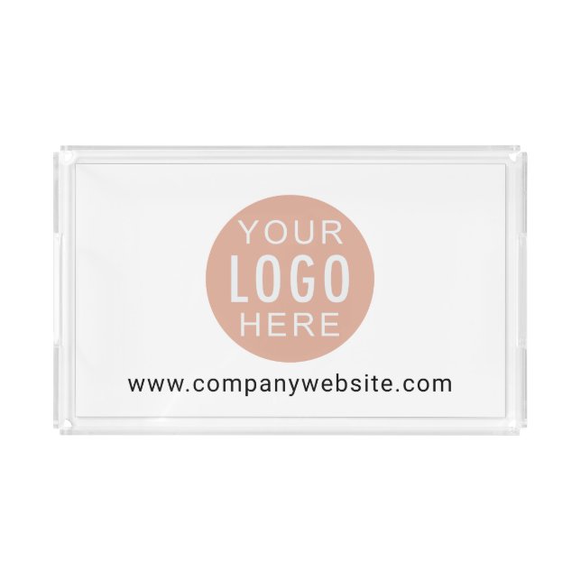 Your Business Logo Minimal Company Custom Acrylic Tray (Front)