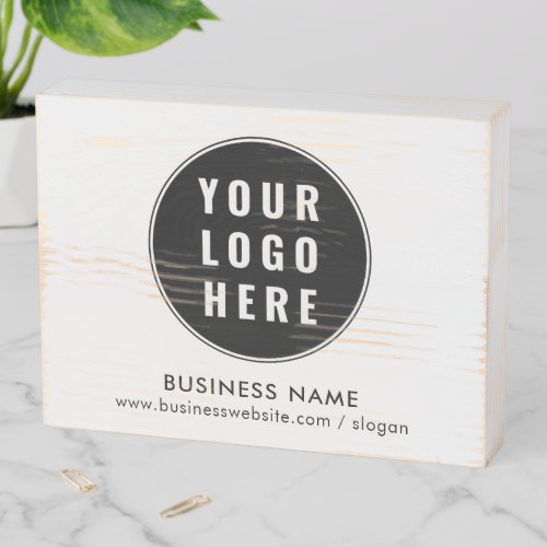 Your Business Logo Minimalist Company Promotional Wooden Box Sign