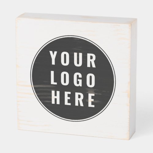 Your Business Logo Minimalist Company Promotional Wooden Box Sign