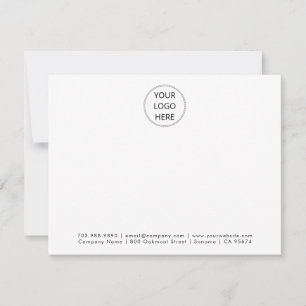 Your Business Logo Minimalist Professional White Note Card