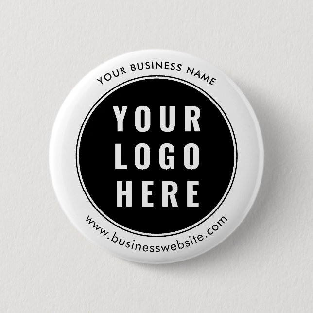 Your Business Logo Minimalist Promotional Events Button (Front)