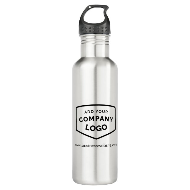Your Business Logo Modern Custom Stainless Steel Water Bottle (Front)