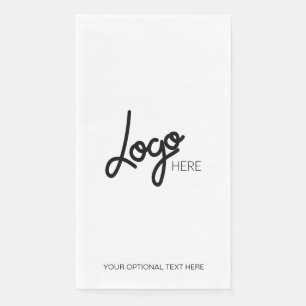 Your Business Logo Modern Minimalist White Paper Guest Towels