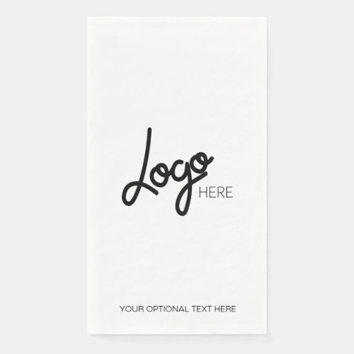 Your Business Logo Modern Minimalist White Paper Guest Towels