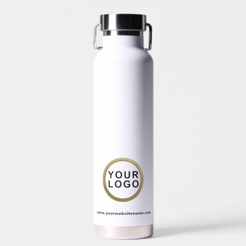 Your Business Logo Modern Minimalist White Water Bottle