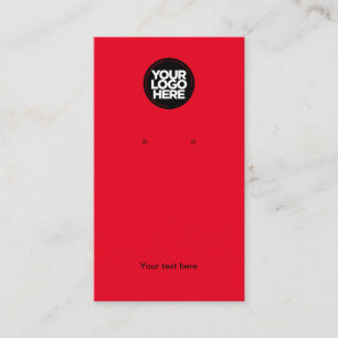 Your Business Logo Modern Red Earring Display Card