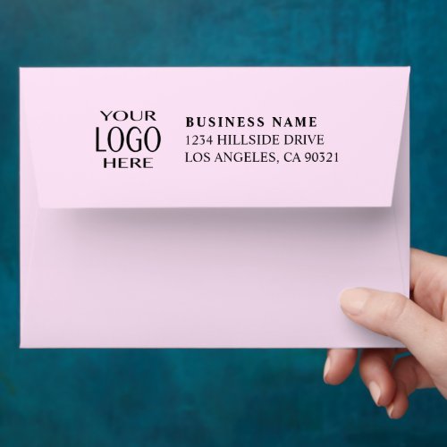 Your Business Logo & Modern Return Address | Pink Envelope