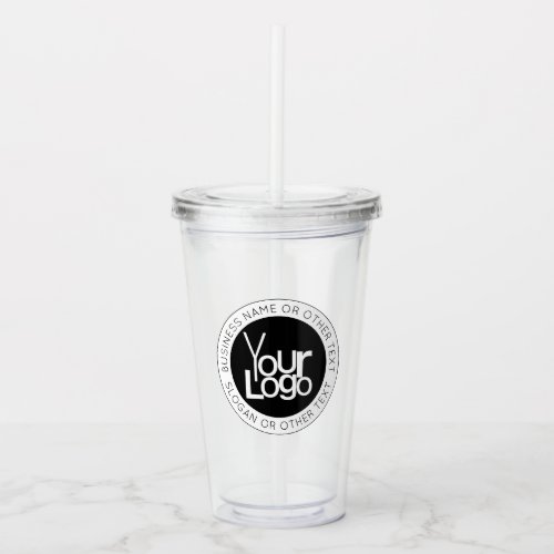 Your Business  Logo  Modern Simple Editable Text Acrylic Tumbler