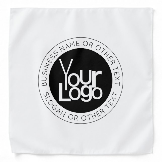Your Business  Logo & Modern Simple Editable Text Bandana (Front)