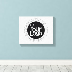 Your Business Logo & Modern Simple Editable Text Canvas Print
