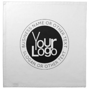 Your Business Logo & Modern Simple Editable Text Cloth Napkin