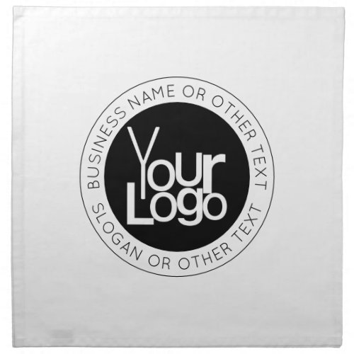 Your Business  Logo  Modern Simple Editable Text Cloth Napkin