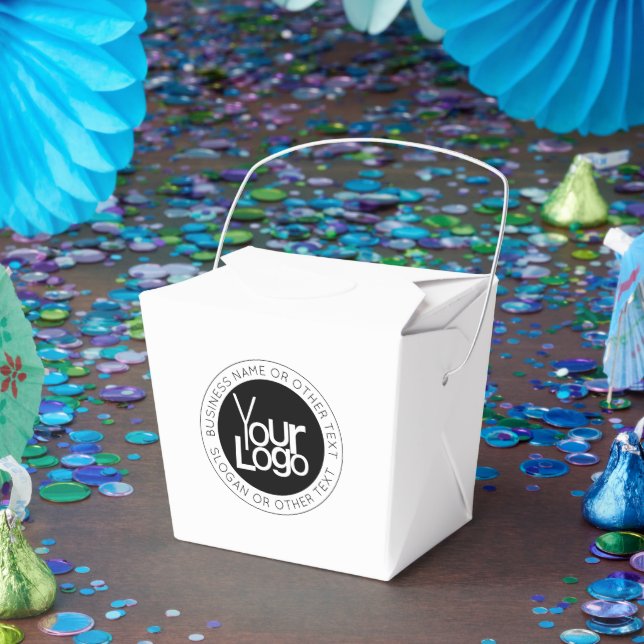 Your Business  Logo & Modern Simple Editable Text Favor Boxes (Party)