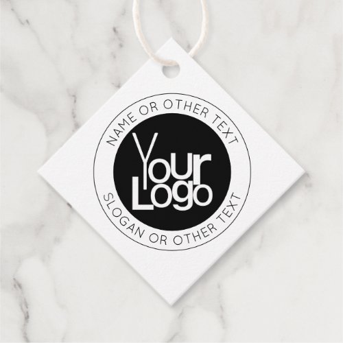 Your Business  Logo  Modern Simple Editable Text Favor Tags