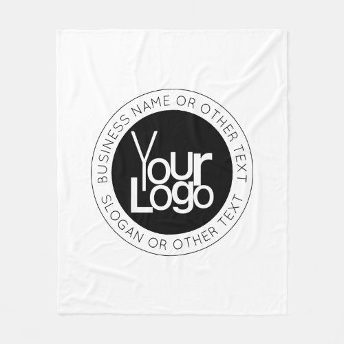 Your Business  Logo  Modern Simple Editable Text Fleece Blanket