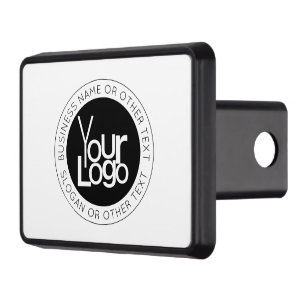 Your Business  Logo & Modern Simple Editable Text Hitch Cover