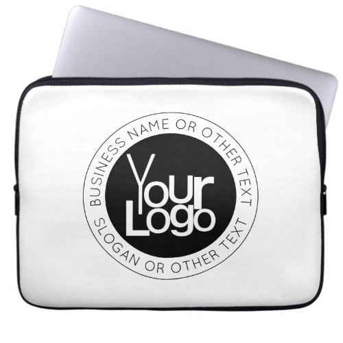 Your Business  Logo  Modern Simple Editable Text Laptop Sleeve