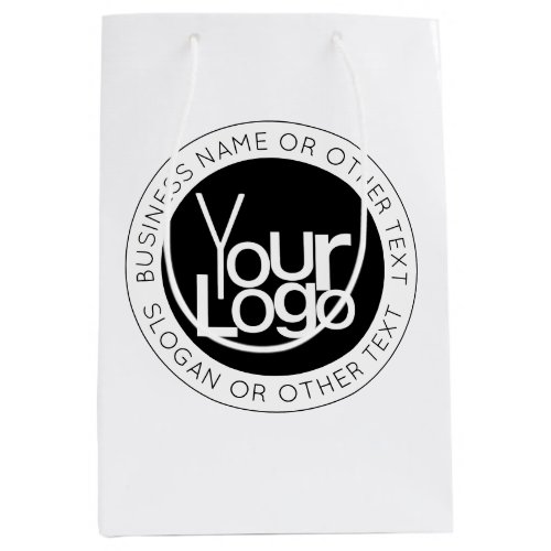 Your Business  Logo  Modern Simple Editable Text Medium Gift Bag