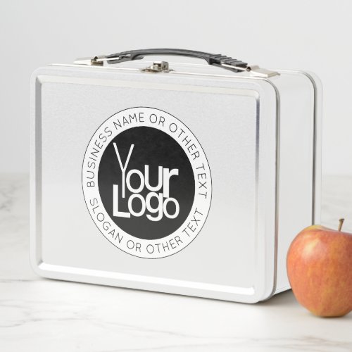 Your Business  Logo  Modern Simple Editable Text Metal Lunch Box