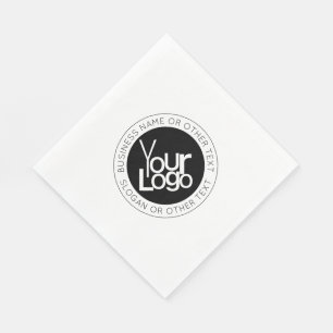 Your Business  Logo & Modern Simple Editable Text Napkins