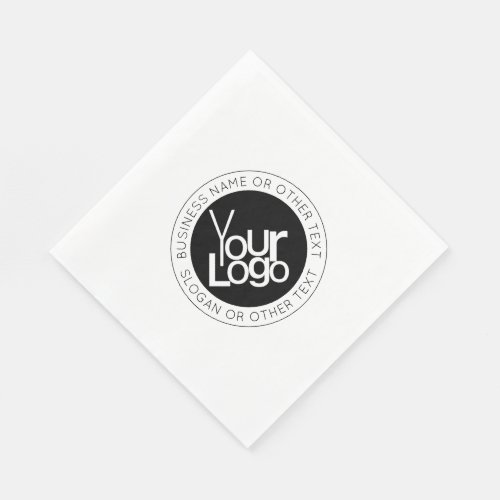 Your Business  Logo  Modern Simple Editable Text Napkins