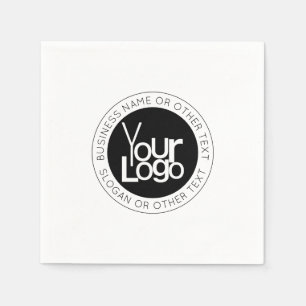 Your Business Logo & Modern Simple Editable Text Napkins