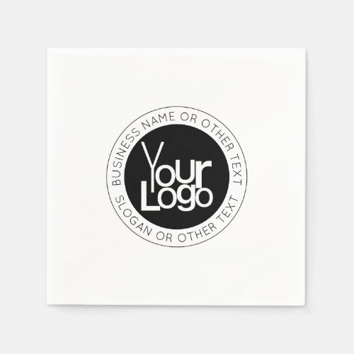 Your Business  Logo  Modern Simple Editable Text Napkins