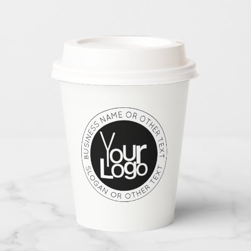 Your Business  Logo  Modern Simple Editable Text Paper Cups