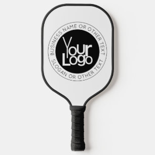 Your Business Logo & Modern Simple Editable Text Pickleball Paddle