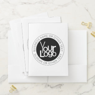 Your Business Logo & Modern Simple Editable Text Pocket Folder