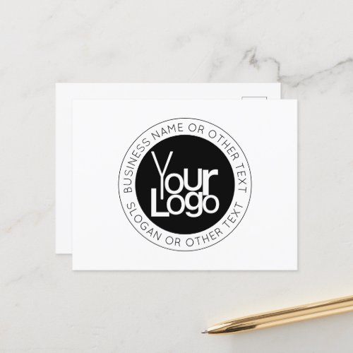 Your Business  Logo  Modern Simple Editable Text Postcard