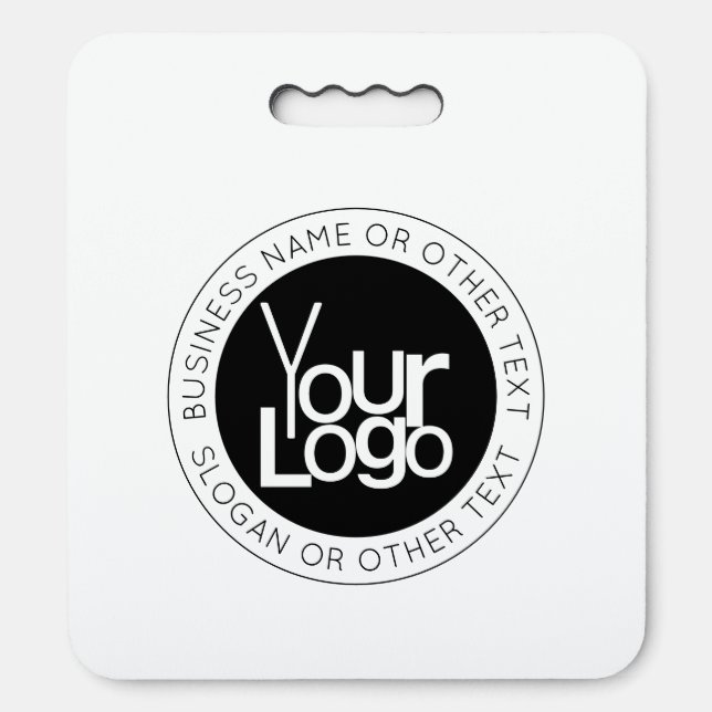 Your Business  Logo & Modern Simple Editable Text Seat Cushion (Front Vertical)