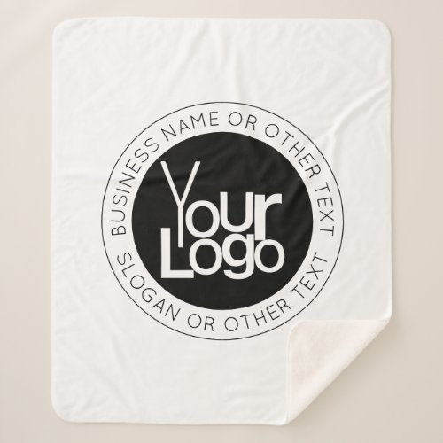 Your Business  Logo  Modern Simple Editable Text Sherpa Blanket