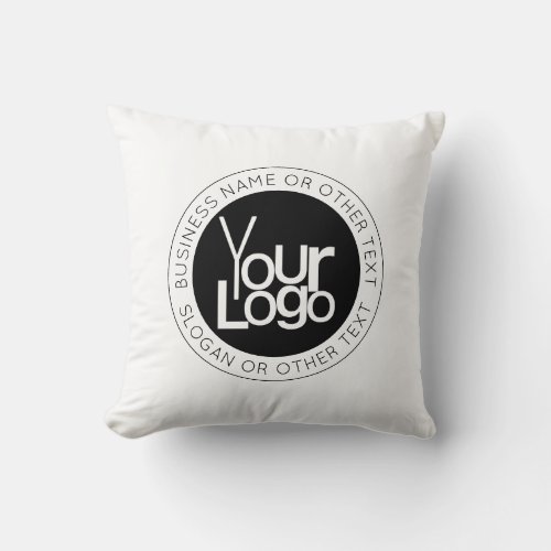 Your Business  Logo  Modern Simple Editable Text Throw Pillow