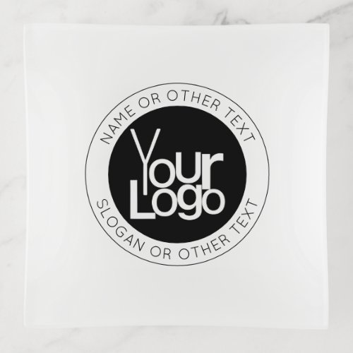 Your Business  Logo  Modern Simple Editable Text Trinket Tray