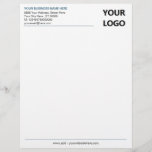 Your Business Logo Name Address Info Letterhead<br><div class="desc">Your Color and Font - Simple Personalized Black White Business Office Letterhead with Your Logo - Add Your Logo - Image / Business Name - Company / Address - Contact Information - Resize and move or remove and add elements / image and text with customization tool. Choose your text /...</div>