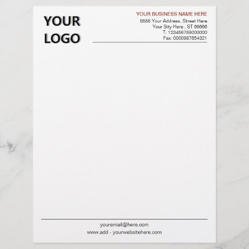 Your Business Logo Name Address Info Letterhead