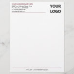 Your Business Logo Name Address Office Letterhead<br><div class="desc">Your Color and Font - Simple Personalized Black White Business Office Letterhead with Your Logo - Add Your Logo - Image / Business Name - Company / Address - Contact Information - Resize and move or remove and add elements / image and text with customization tool. Choose your text /...</div>