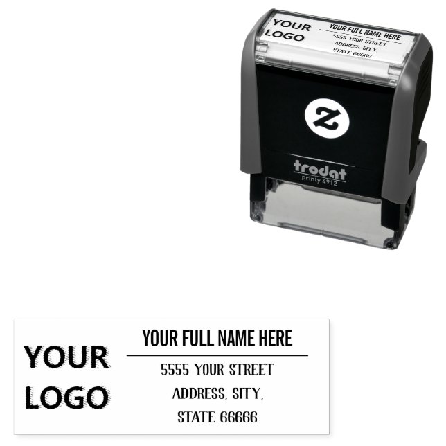 Your Business Logo Name Address Self-inking Stamp (In Situ)