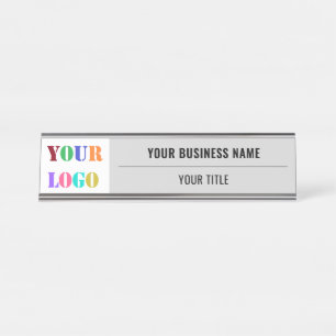 Your Business Logo Name Desk Name Plate Example