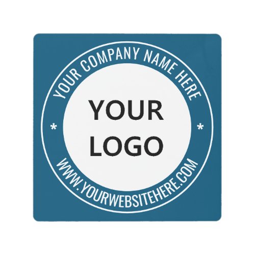 Your Business Logo Name Info and Color Metal Print
